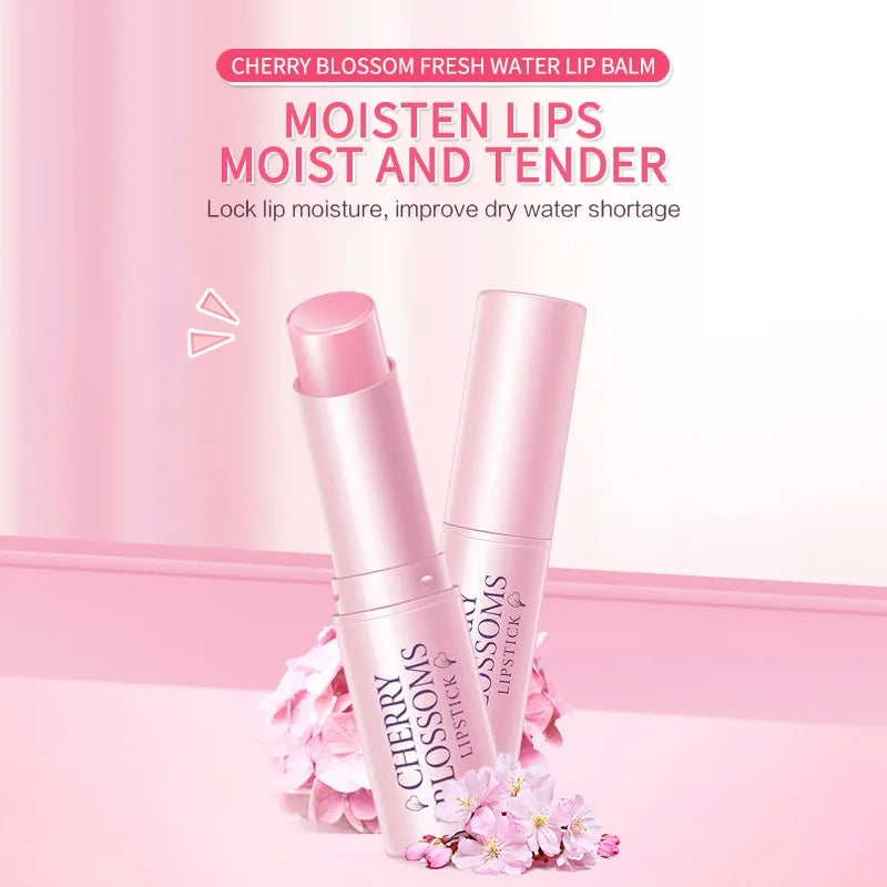 Cherry Blossom Kisses: Moisturizing Color-Change Lip Balm