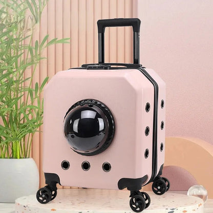 Air Box Case Carrier Transparent Capsule Pet Travel Trolley