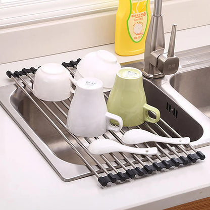 New Stainless Steel Foldable Sink Drain Rack