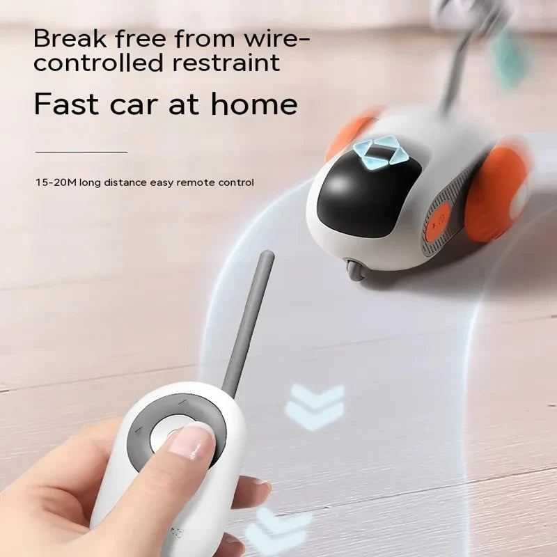 Smart Remote Control Cat Toy Car with Teaser Feather