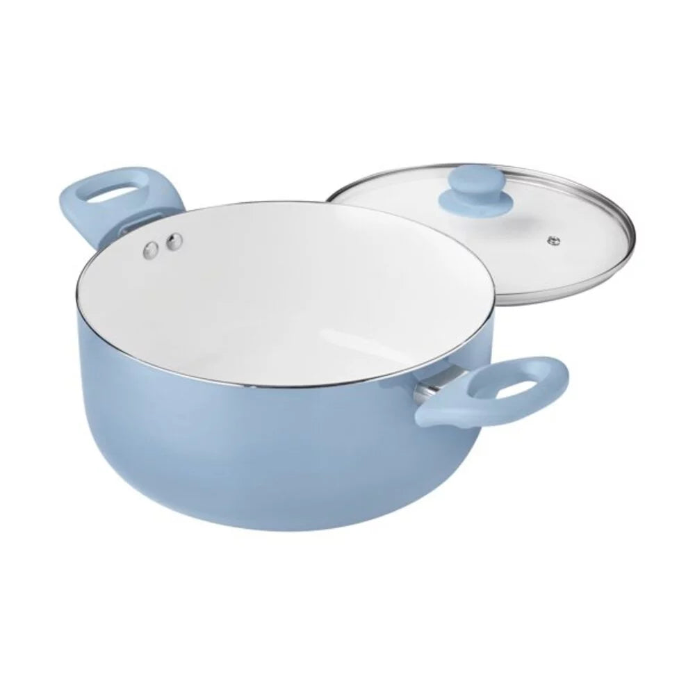 Blue Linen Pots And Pans Set